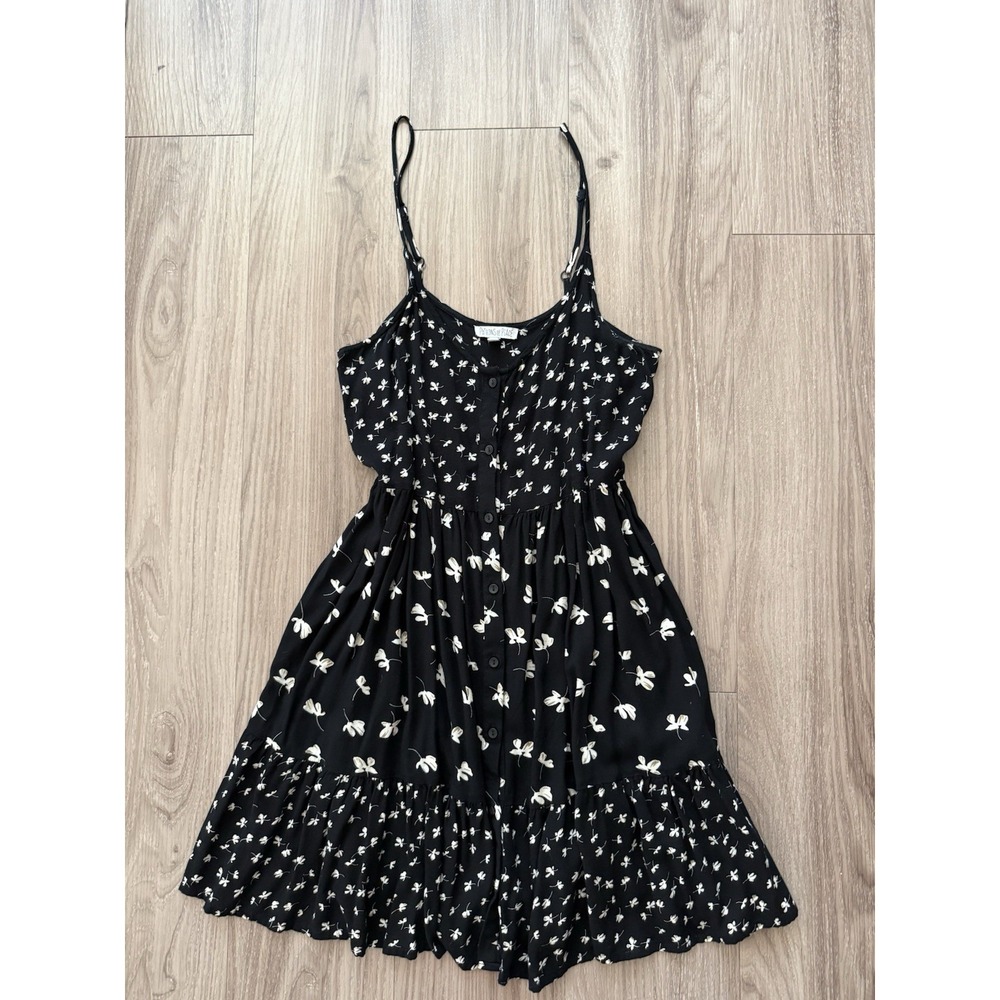 Patrons Of Peace Tie Back Mini Dress Women's Small Dark Romantic Floral